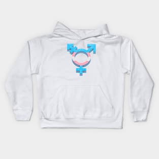 Transgender symbol in flag colors of LGBTQ Pride Kids Hoodie